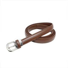 YEHMAN Classic Thin Women's Leather Belt Width 2 cm Length 120 cm Can Be Shortened, light brown