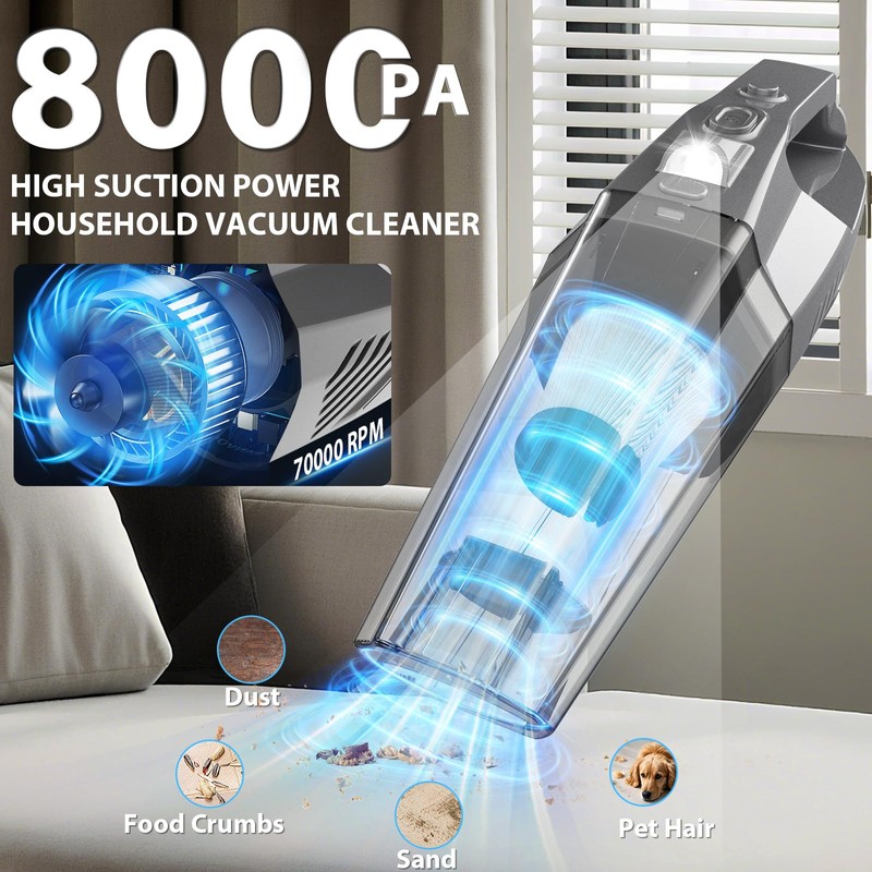 THINKWORK Microfiber Duster Handheld with Hand Held Vacuum Cordless, Handheld