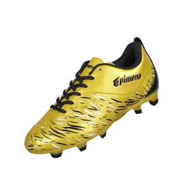 EPIMENO Soccer Cleats Boys Girls Kids Firm Ground Unisex Football Baseball Shoes(Little Kid/Big Kid) Gold Metallic