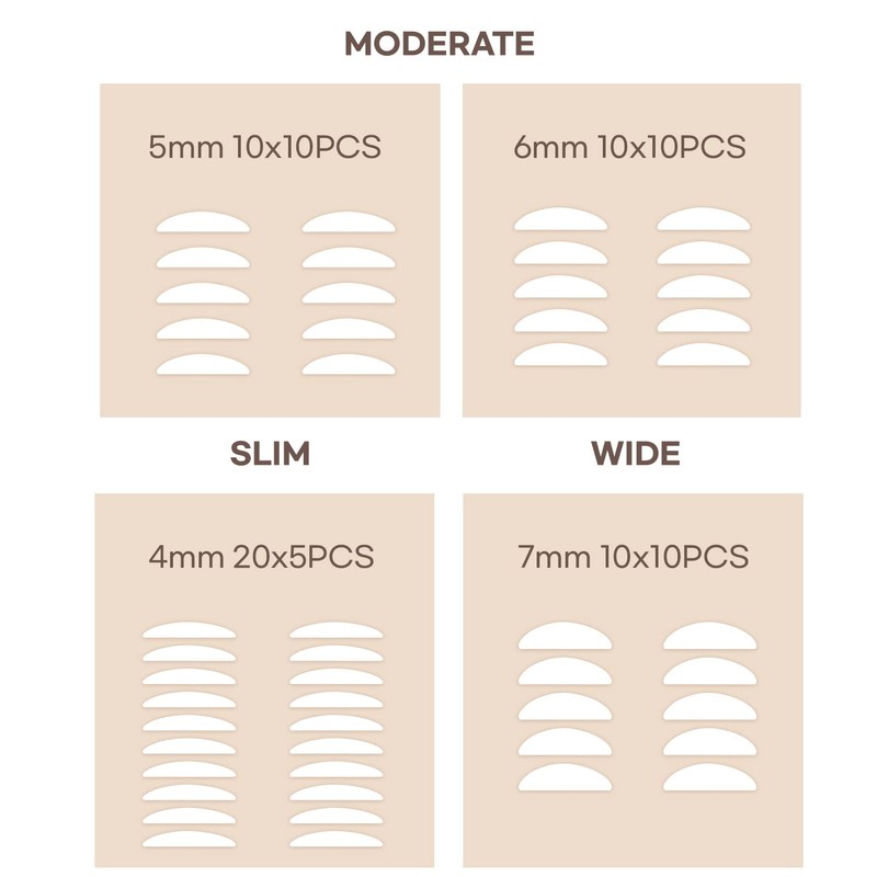 SILKDEMIS Professional Eyelid Tape 400Pcs (4mm,5mm,6mm,7mm), Eyelid Tape for Hooded