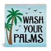 Wash Your Palms Wood Block Sign Summer Beach Bathroom Decorative