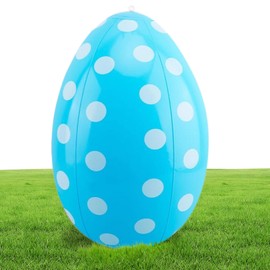 LQTSLFM Inflatable Easter Eggs, 40 cm Large, Inflatable Easter Balloons, PVC, Inflatable Easter Eggs for Outdoor, Garden, Patio (Blue)
