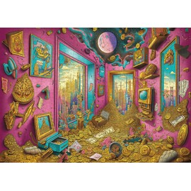 Trippy Puzzle Co - 1000 Piece Jigsaw Puzzle for Adults - Impossible Hard Difficult Challenging Puzzles for Adults - Mind Bending Brain Teaser Collection (Treasure Trove)
