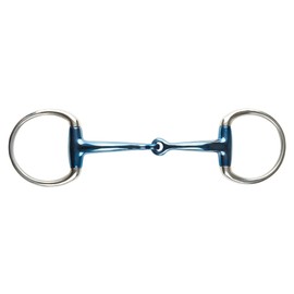 JP Korsteel Blue Steel Jointed Eggbutt Snaffle Bit, 4.5"
