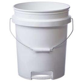 Hudson Exchange 5 Gallon Bucket with Bottom Grip Handle, HDPE, White