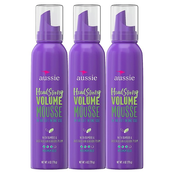 Aussie Mousse Instant Volume, For Fine Hair, 6 Fl Oz (Pack of 3)