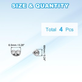 PATIKIL 4 Pcs Pure Titanium Earring Backs, Locking Earring Backs Replacements Hypoallergenic Metal Earring Stopper Secure Locking Charm for Studs, Heavy Droopy Earrings, Silver (6.5 x 6mm)