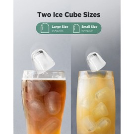 Silonn Ice Makers Countertop, Portable Ice Maker with Self-Cleaning 9 Cubes Ready in 6 Mins 26Lbs/24H 2 Sizes of Bullet Ice, Ice Machine for Home Kitchen and Office Bar Party,Stainless Steel