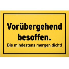 DankeDir! Temporarily Drunk Sign 30 x 20 cm Funny Saying Birthday Gift Idea Alcohol Birthday Decoration Party Decoration for Him Gift Party Men JGA