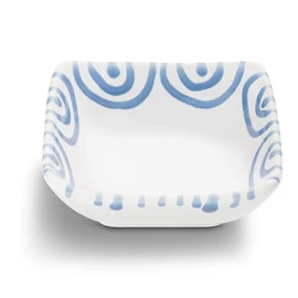 GMUNDNER KERAMIK Square Bowl, Size: L = 9 cm x W = 9 cm x H = 3.4 cm, Blue Flamed Tableware, Handmade in Austria