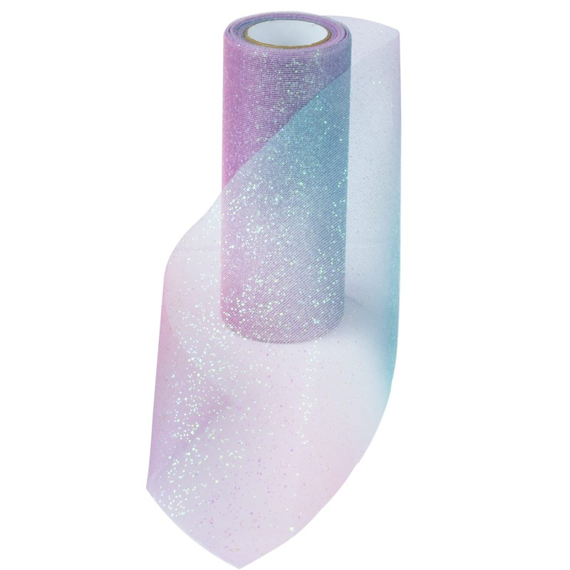 Tulle Fabric Rainbow Glitter Tulle Table Runner 15 cm x