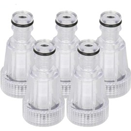 SNOKAY 5 Pcs Clear Plastic Water Filters for High Pressure Washer - 3/4 Inch Inlet Filter Connectors to Protect Pressure Washer Pumps