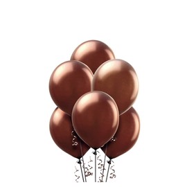 SHATCHI Metallic Colour Pearlized 12" Helium Quality Latex Balloons Birthday Wedding Anniversary Christening Christmas Communion Party Decoration Baloon, Dark Brown, 25pcs