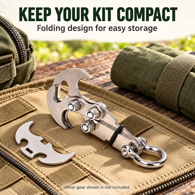 Folding Grappling Hook Multifunctional Stainless Steel Survival Outdoor Climbing Claw