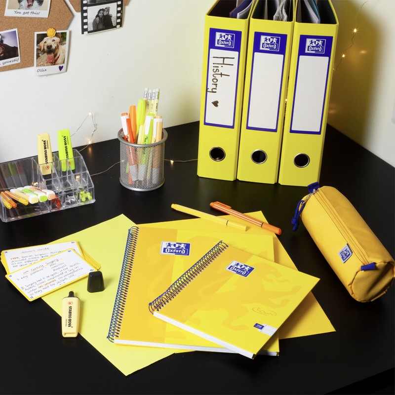 Oxford Premium A4 Lever Arch File, Yellow Single Folder, Heavy