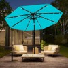 10 Ft Market Outdoor Patio Umbrella with Solar Lights Crank
