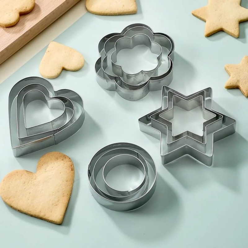 GOOD STUFF Set of 3 Steel Star Shaped Cookie Cutters