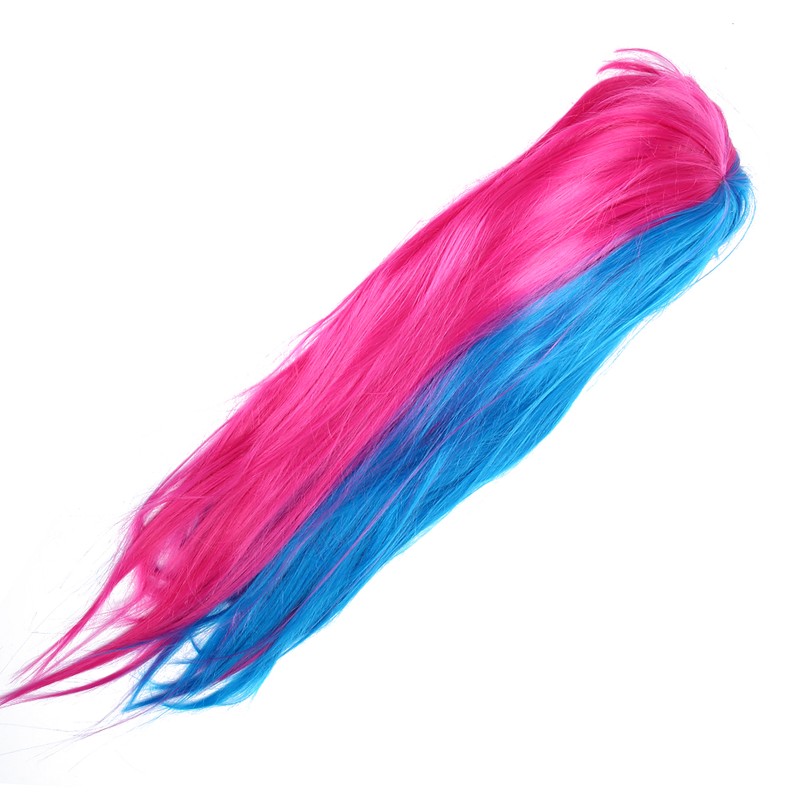 Long Straight Wigs Women Female Full Bangs Synthetic Hair Blue