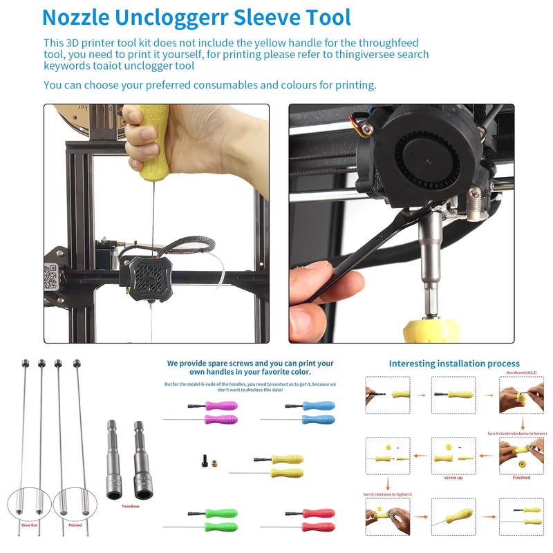 BCZAMD 36 Pieces 3D Printer Tool Kit Includes Nozzle Uncloger