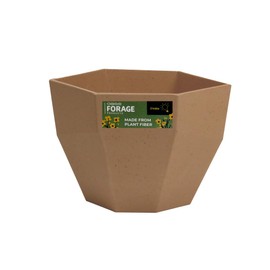 OASIS Forage 5" Geometric Shaped Floral Pot | Durable Lightweight Plant Fiber Construction | Eco-Friendly Container | Clay Color | Case of 12 Pots
