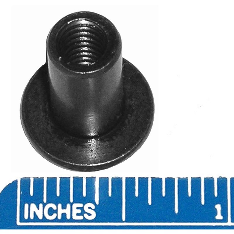 1/4" Furniture Connector Cap Flat Head Nuts - Black (10