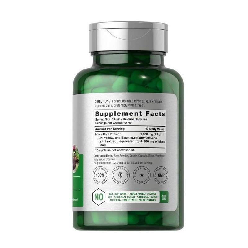 Horbäach Maca Root Capsules 4800 mg | 120 Pills |