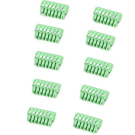 300V 8A KF2EDGK 3.5mm/ 0.14inch Pitch 7 Pin Pluggable PCB Screw Terminal Block Female Connector Green, Pack of 10