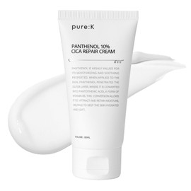 PURE K Panthenol 10% CICA Repair Cream – Clinically Tested Barrier Recovery Moisturizer for Sensitive, Post-Blemish & Redness-Prone Skin, Fragrance-Free & Vegan, Korean Skincare (2.7 Fl Oz / 80ml)