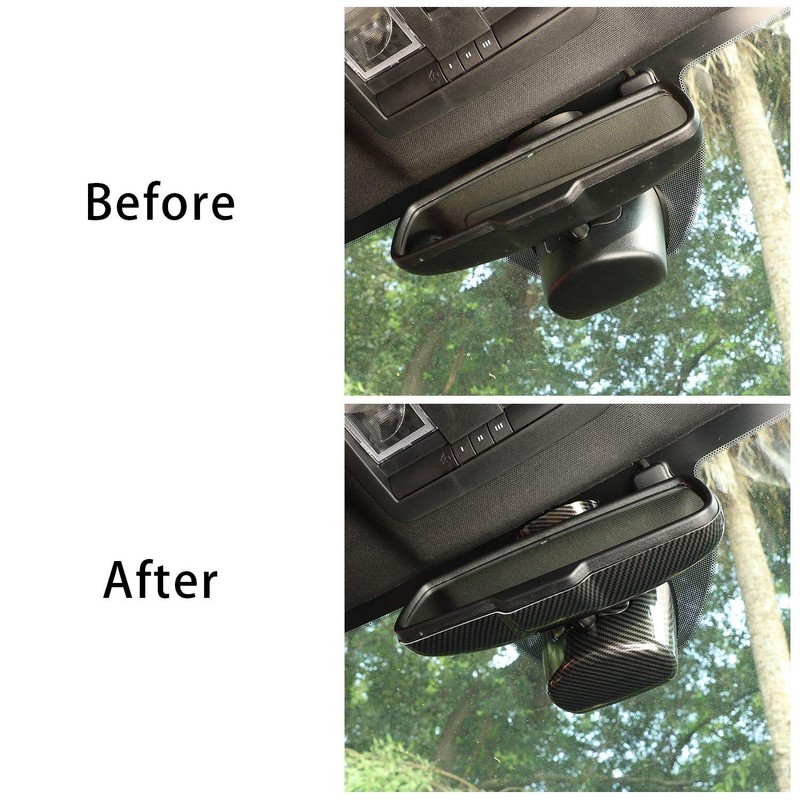 Voodonala for Challenger ABS Carbon Fiber Interior Rearview Mirror Cover