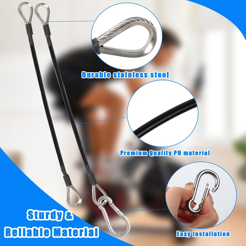 Maxqzin 2PCS 10" Gym Cable Extension Home Gym Extension Cables