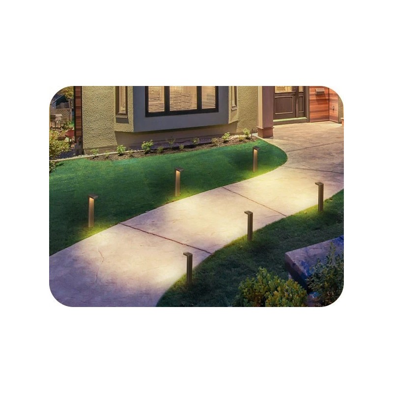 EDISHINE 6 Pack Low Voltage Landscape Lights, Square Modern Aluminum