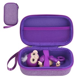 YouKnow Travel Case Compatible with Fingerlings Monkey New Interactive Baby Electronic Pets - Talking Toys for Ages 5-7 Girls (Purple)