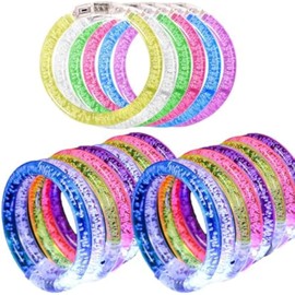 Taekooki Pack of 18 Light Bracelets, Light Bracelets, Children's Flashing Bracelets, Neon Party Gadgets for Children's Birthdays, Festivals & Christmas, 6 Colours