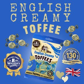 Walkers Nonsuch English Creamy Toffees Bag 5.29 Oz (Pack of 12) – Traditional British Butter Toffee Candy with Whole Milk, Individually Twist-Wrapped Chewy Sweets, Old-Fashioned Gourmet Treat from UK