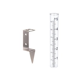 Mateda 5" Capacity Rain Gauge with 2 in 1 Stainless Steel Rack Holder for Yards, Lawns, Pathway, Patio
