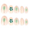 MERVF Press on Nails Medium Oval Fake Nail Green Aura