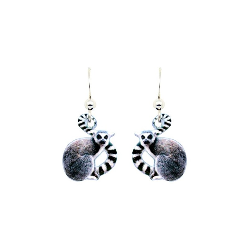 Lemur Earrings by d'ears Non-Tarnish Sterling Silver French Hook Ear