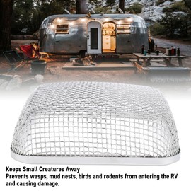 4.4 X 4.5 X 1.4 Inches Flying Screen RV Furnace Vent Cover, Stainless Steel Mesh with Installation Tool, RV Water Heater for RVs, Campers, Trailers