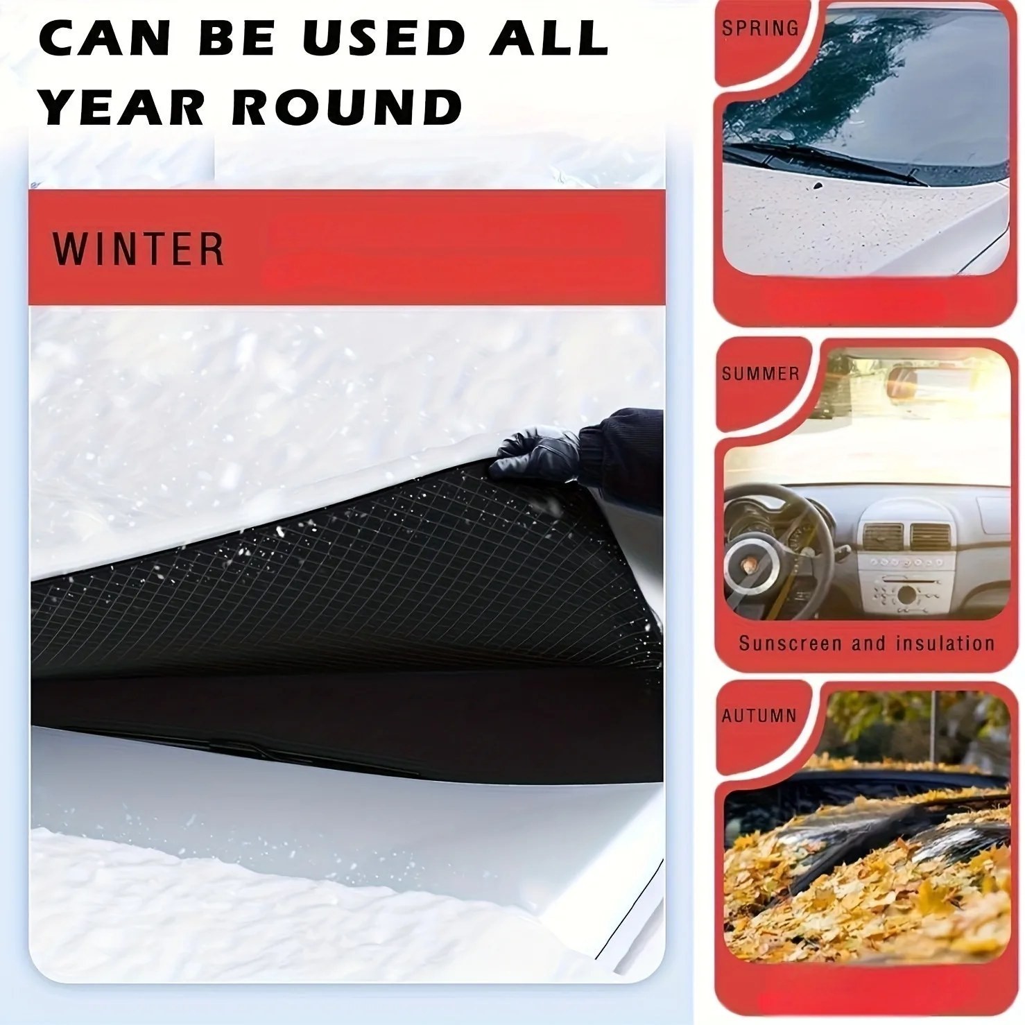 DrivePro Windshield Cover Snow – Magnetic Suction Anti-Frost Guard, Automobile Winter Protection