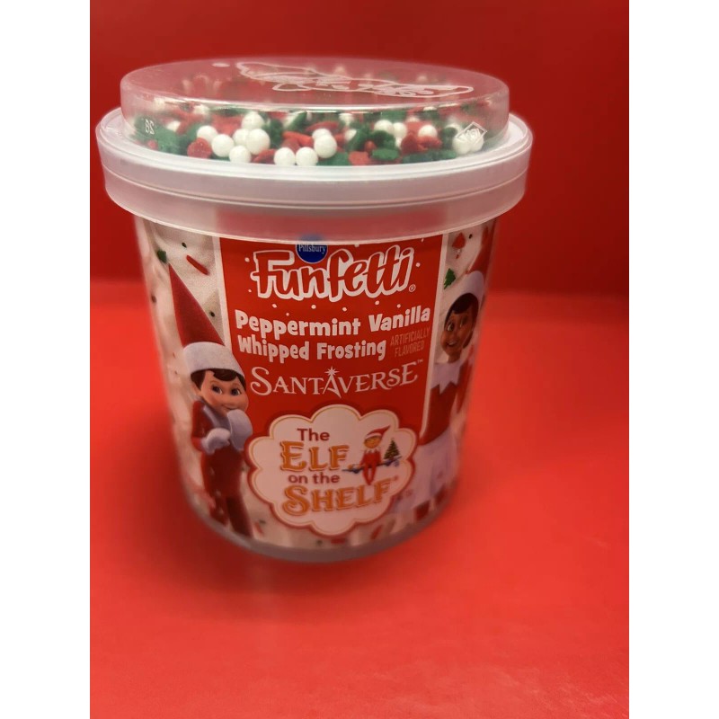 PILLSBURY Funfetti Elf On The Shelf Peppermint Vanilla Whipped Frosting