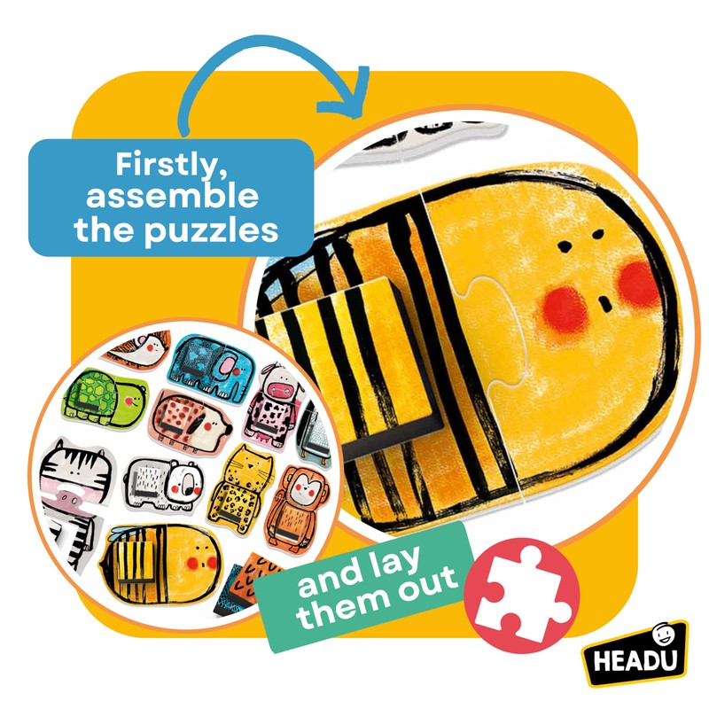 HEADU Animal Lotto | Educational Toys, Develop Visual Memory, Learn
