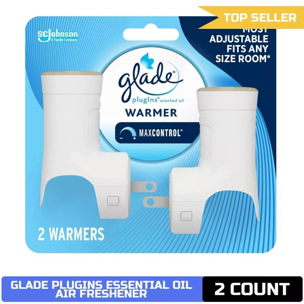 Glade PlugIns Air Freshener Warmer, Scented Oils, 50 Days, 2-Count