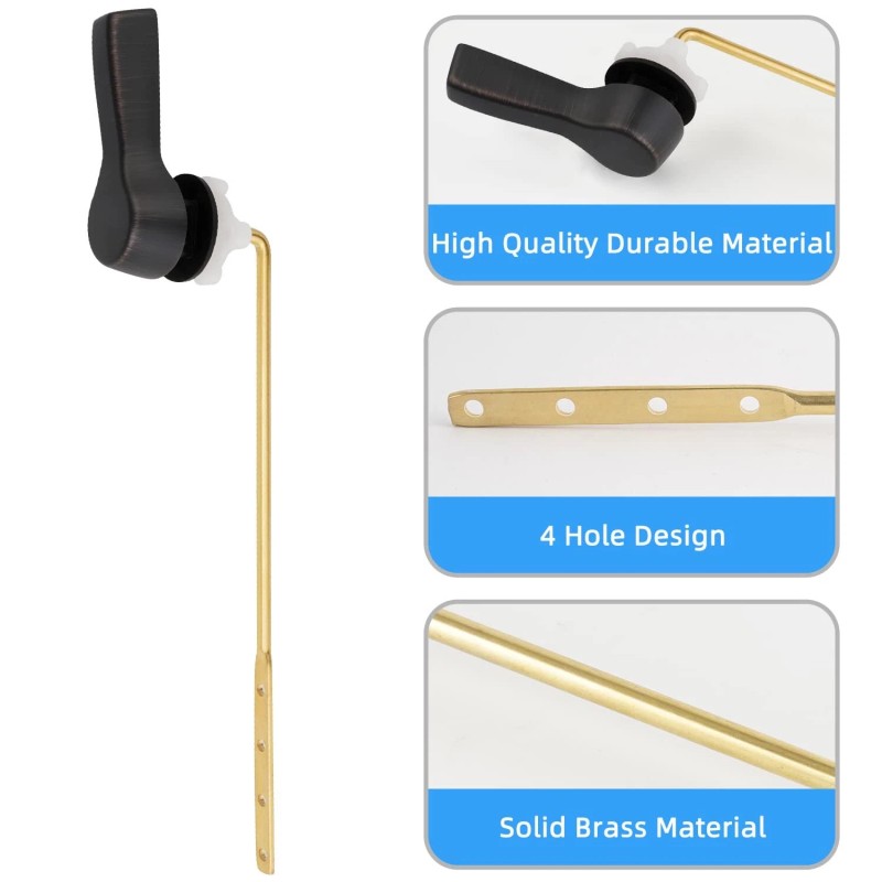 Hibbent Toilet Tank Flush Lever Replacement, Universal Front Mount Handle