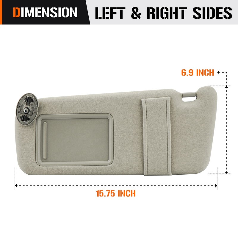 Left & Right Sun Visor for 2007-2011 Toyota Camry Without