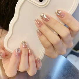 Carufin 24pcs Chess Star Moon Nail Stickers Platinum Powder Stars Crystal False Nail Stickers Print on False Nails Daily Use Artificial Nails (C)