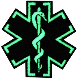 Tactical Medic Paramedic Star of Life EMS Embroidered Glow In The Dark Iron On Sew On Patch