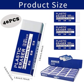 Pack of 40 Children's 2B Erasers, Cube-Shaped White Eraser, High-Quality Soft Eraser, Painting Eraser Set, Suitable for Children's Parties, School Gifts, Sketching etc