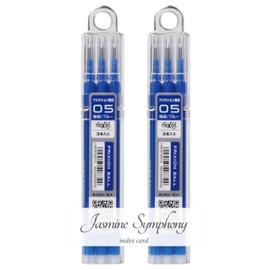 Frixion Ball Refill 0.02 inch (0.5 mm) FriXion Ink LFBKRF30EF Blue [Single Color Refill, Blue, Pack of 3 (6 Total), Jasmine Symphony Card Index, 1 Sheet] lfbkrf30ef