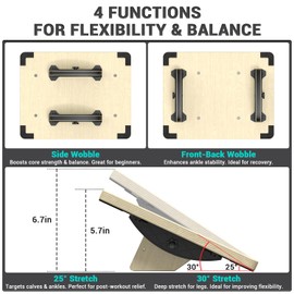 Sportneer 2-in-1 Balance Board – Adjustable Wobble & Slant Board for Core Strength, Stretching, Rehab, Standing Desk, Home Gym Workout (Turquoise)