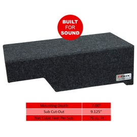 Bbox Single Sealed 10 Inch Subwoofer Enclosure - Accu-Tuned Sealed Subwoofer Boxes & Enclosures - Subwoofer Box Improves Audio Quality, Sound & Bass - Fits 2004 - 2008 Ford F150 Super Crew / Super Cab